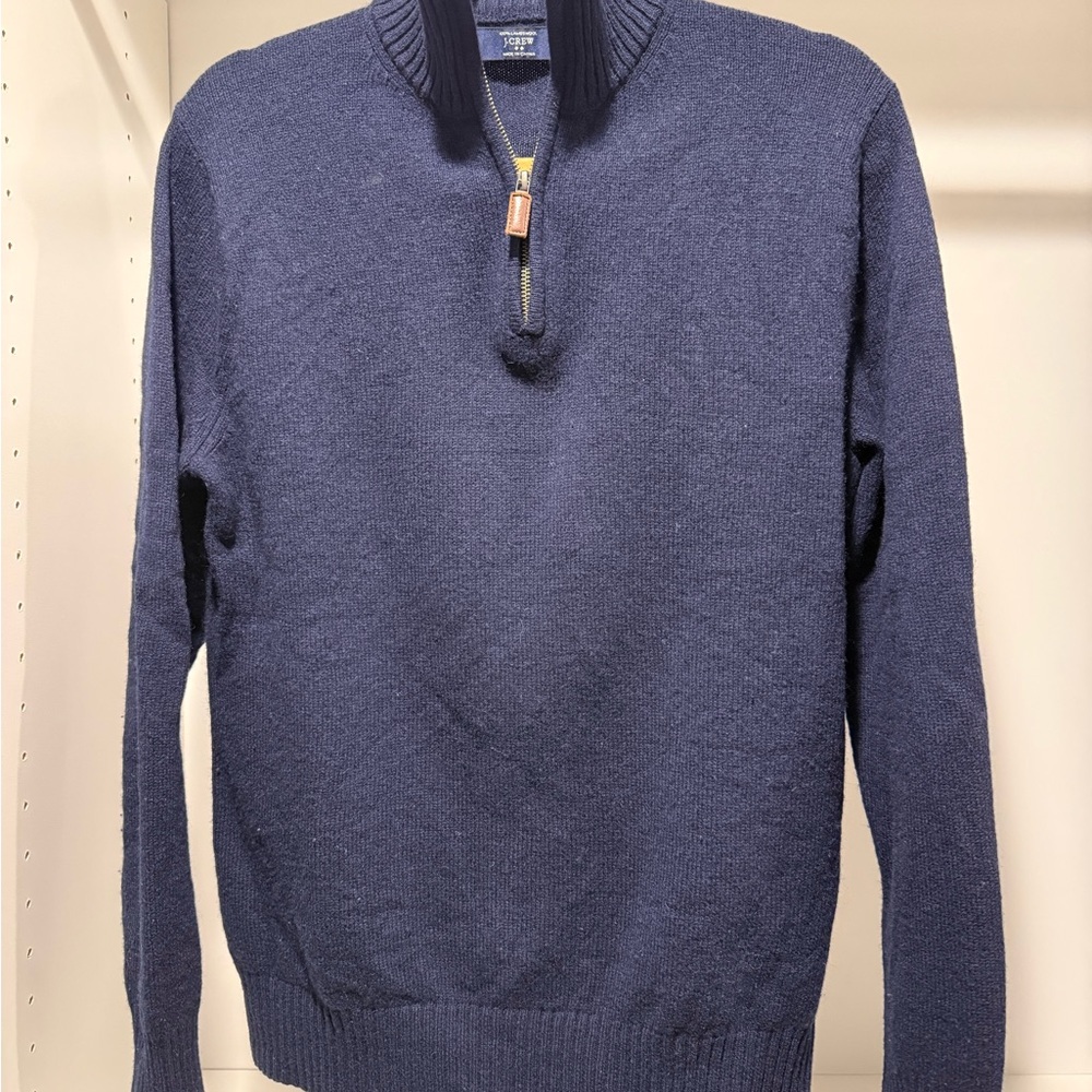 J. Crew Men's Navy Zip-Up Sweater